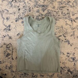 Brandy Melville Sage Green Ribbed Tank Top